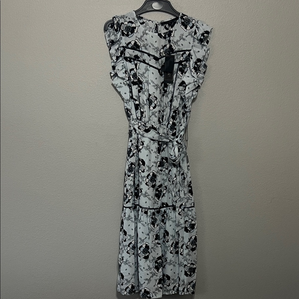 MAXSPORT Summer Bloom Floral MIDI Dress XS Modern Romantic Dark Cottage Core